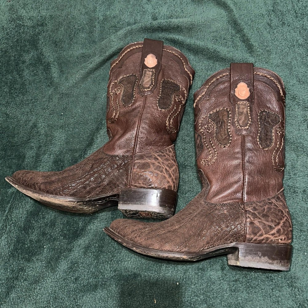 Cuadra Edición Dorada Elephant Leather Cowboy Boots Men’s 8.5 – Rare Exotic - Picture 7 of 11